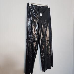 Black Snakeskin Vinyl Pant Size Medium Fashion Nova NWT